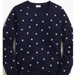J. Crew - Navy / White Mini Hearts Crew Sweatshirt - XL - Discounted Shipping